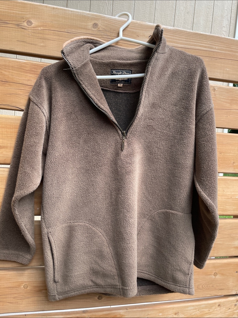 Straight Down Simply Denim Women's Brown Quarter-Zip Fleece Pullover Fleece